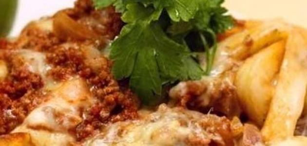 طريقة عمل بطاطا مقلية بالجبنة طريقة عمل بطاطا مقلية بالجبنة